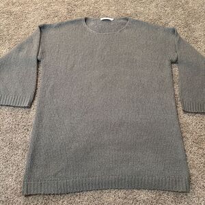 MISSLOOK Gray Long Sleeve Chunky Knit Sweater Tunic Womens M Cozy Clean Girl Lux